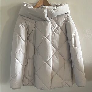 S+S Quilted Puffer Jacket in Off White Size Small